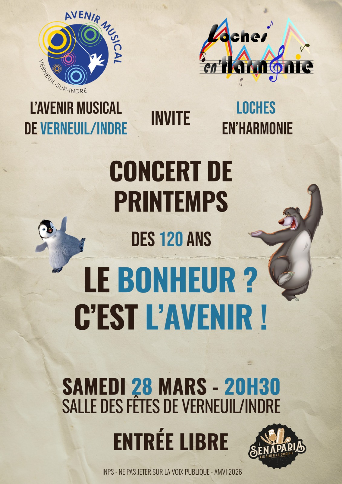 Concert de printemps des 120 ans de l'Avenir Musical de Verneuil/Indre